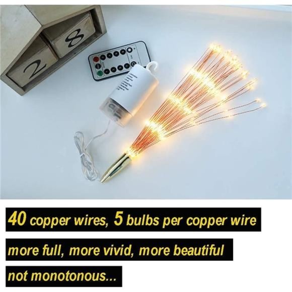 2 Pack Starburst Sphere Lights,200 Led Firework Lights, 8 Modes Dimmable - Picture 3 of 6